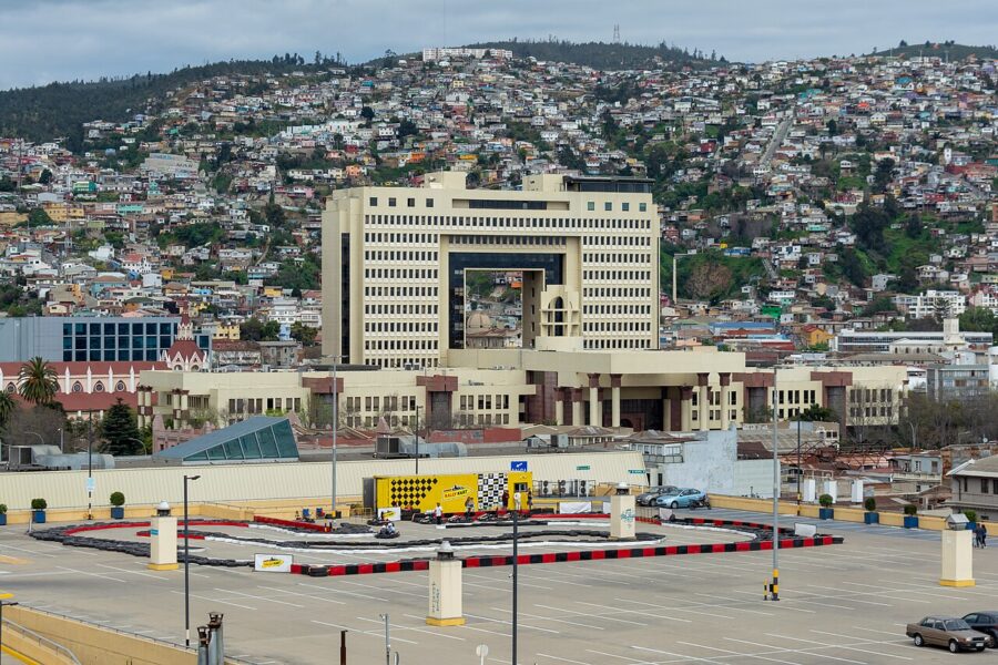 The National Congress building in Valparaíso, seat of the Chilean Senate, which is considering the country's AI bill.