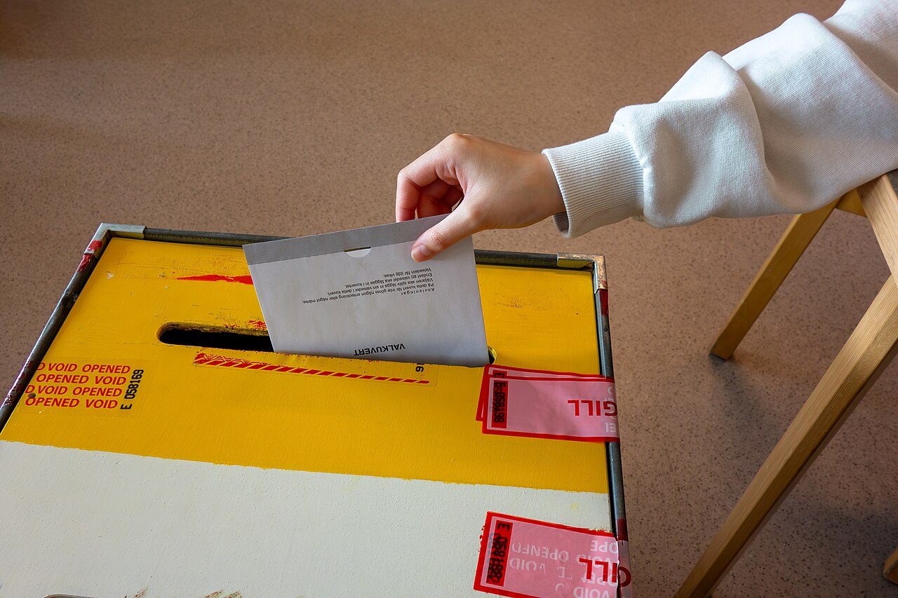 A ballot is cast, 2024 European Parliament election